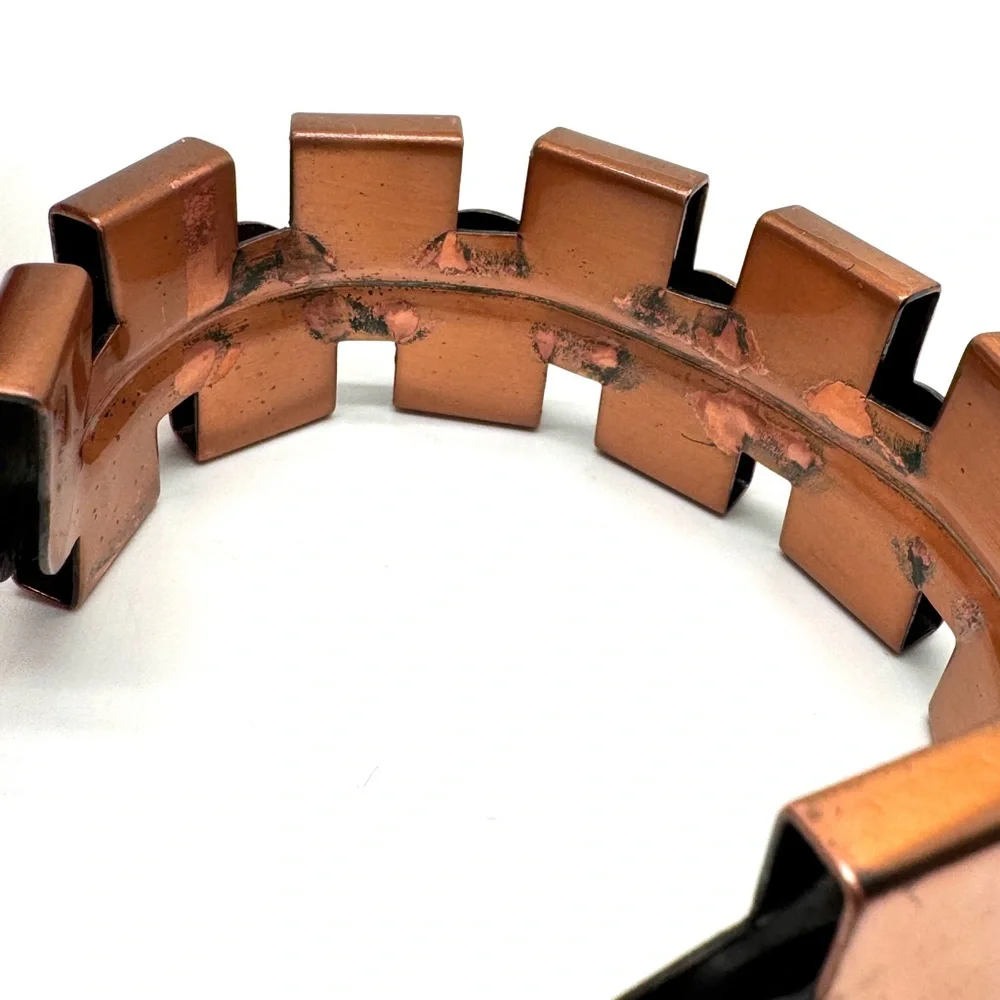 Renoir Vintage Copper Cuff Modernist Geometric Bracelet - Picture 11 of 16